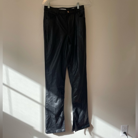 Zara Black Leather Pants - Picture 6 of 12